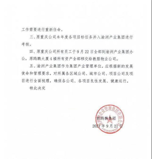 新鷗鵬戰略調整 撤銷重慶公司，員工并入渝州產業集團推動文化藝術交流